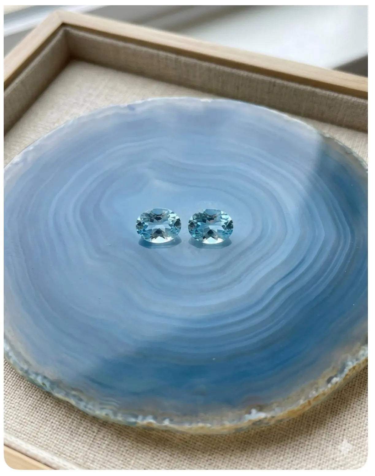 AAA+ Certified 2 Pieces, Aquamarine L.Blue Color Oval Shaped Brazil Gemstone Weight 0.31 Ct. Size 4x3 mm. ABC Jewelries